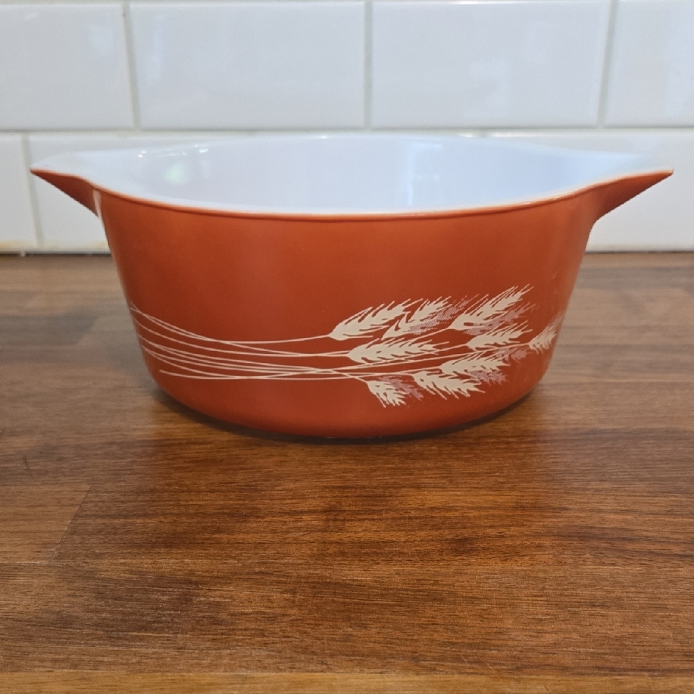 Pyrex Orange Wheat Pattern Bakeware | Autumn Harvest